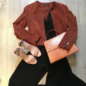 Theory Brown Suede Jacket Size P